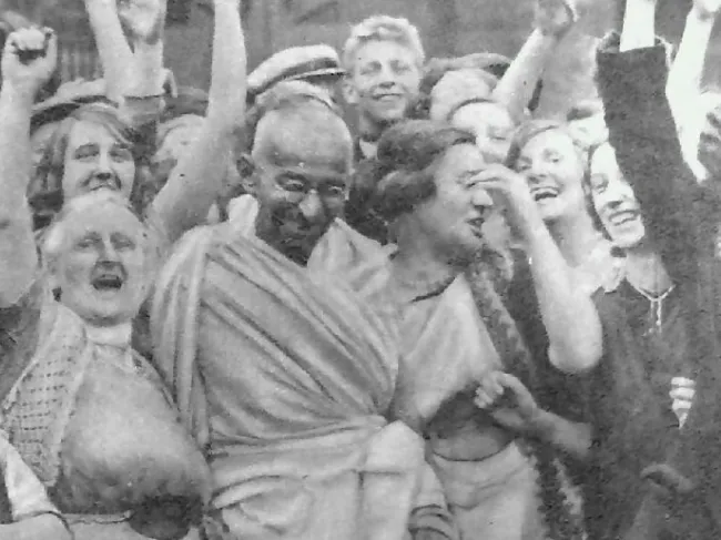 Gandhi at Darwen with women